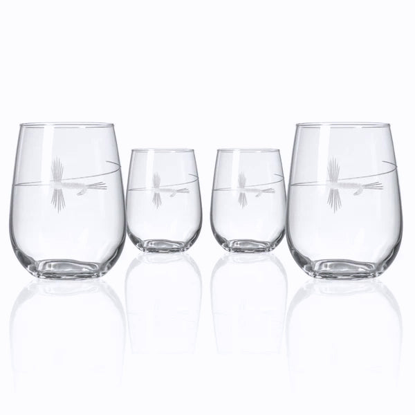 Angler's Etched Glass Barware