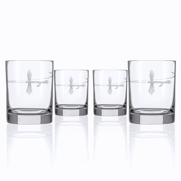 Angler's Etched Glass Barware