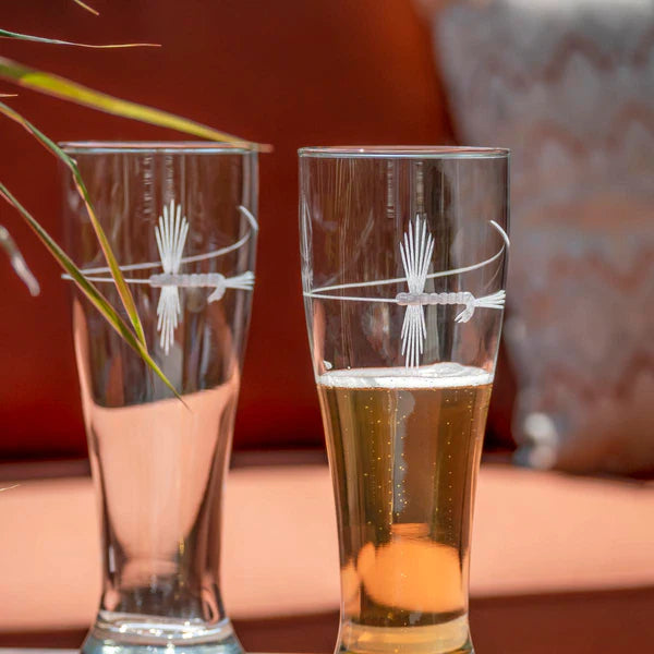 Angler's Etched Glass Barware