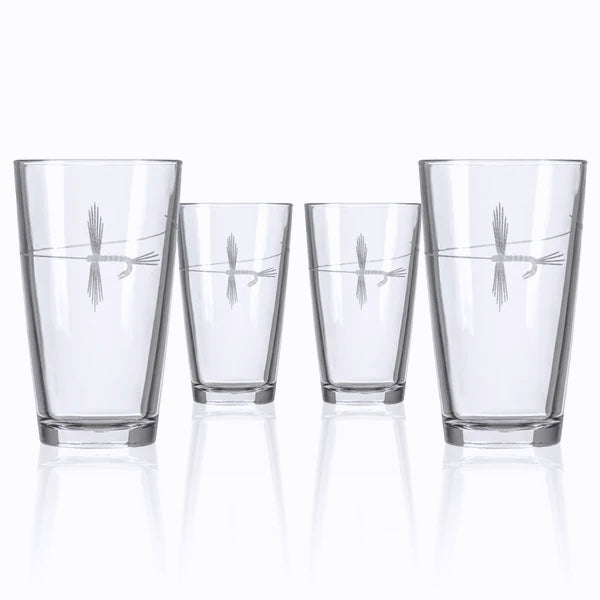 Angler's Etched Glass Barware