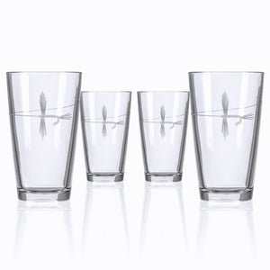 Angler's Etched Glass Barware