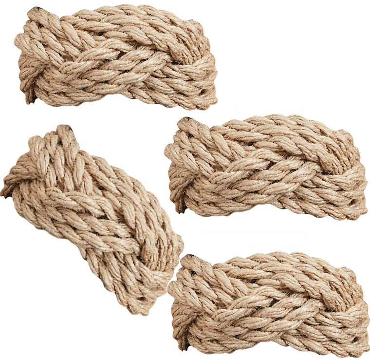 Rustic Jute Rope Napkin Ring Set