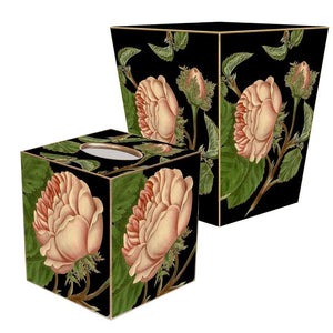 Antique Rose Wood Decoupage Bath Set