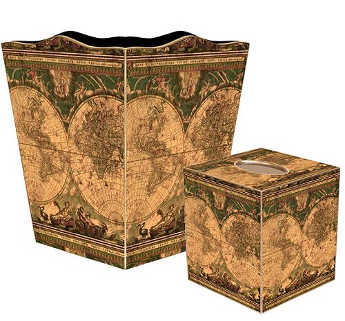 Old World Chart Decoupage Bath Set