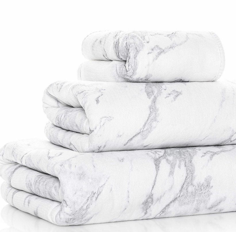 Luxe-Protect Egyptian Cotton Towel Sets/Marbled