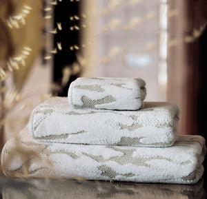 Luxe-Dimension Cotton Towel Sets/Jet Stream