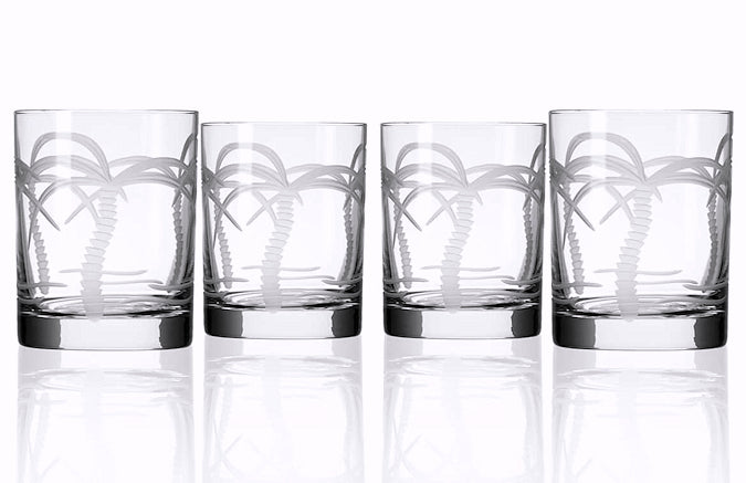 Palm Island Etched Glass Barware Collection