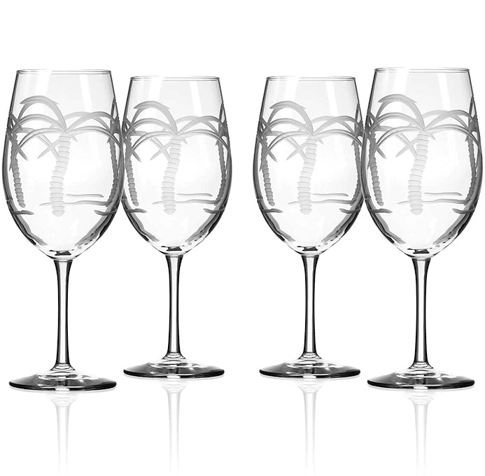 Palm Island Etched Glass Barware Collection