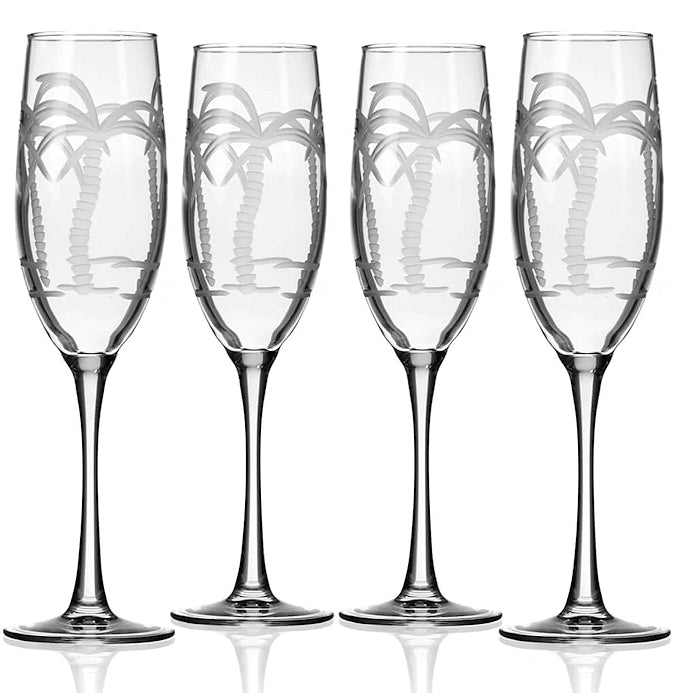 Palm Island Etched Glass Barware Collection