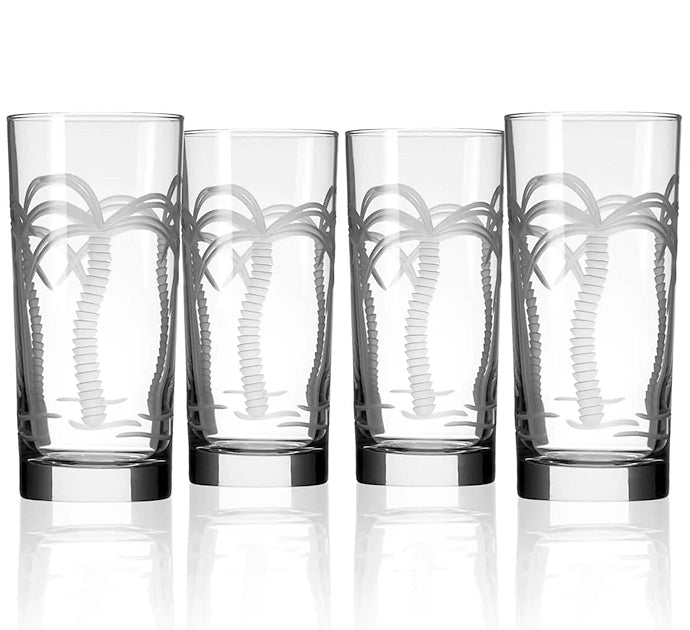 Palm Island Etched Glass Barware Collection