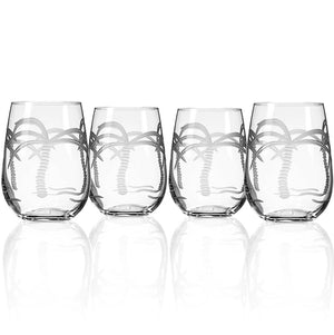 Palm Island Etched Glass Barware Collection