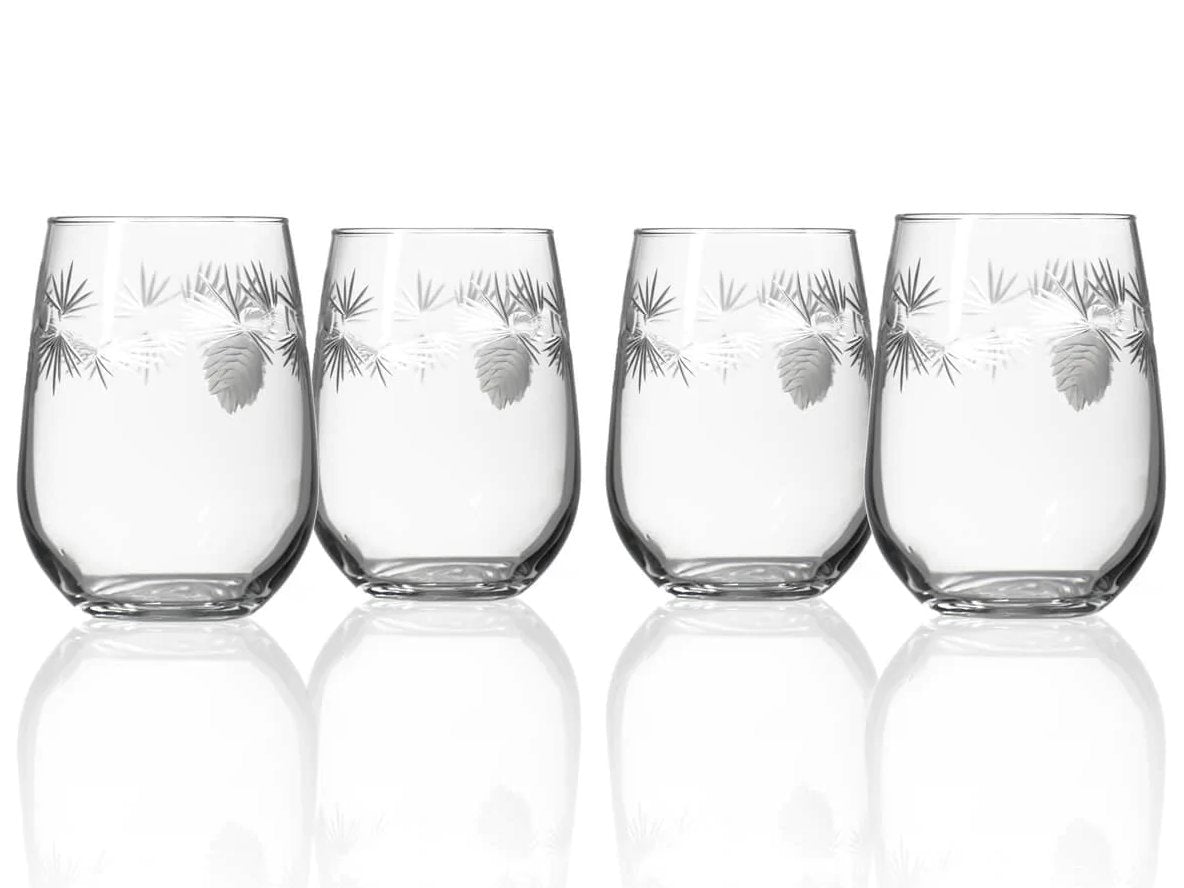 Northern Pine Etched Glass Barware Collection