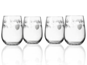 Northern Pine Etched Glass Barware Collection