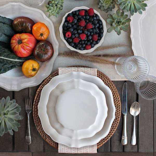 Old World Scalloped Melamine Dinnerware