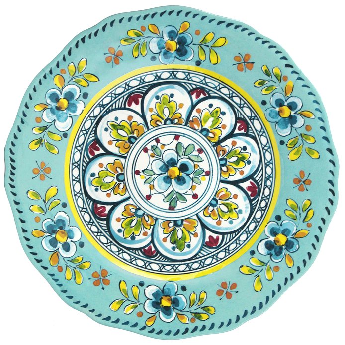 Old World Aegean Turquoise Melamine Dinnerware