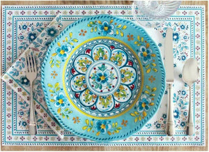 Old World Aegean Turquoise Melamine Dinnerware