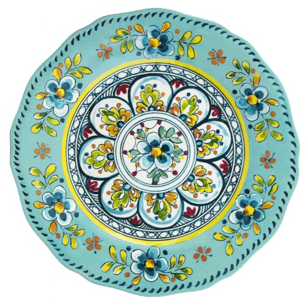 Old World Aegean Turquoise Melamine Dinnerware