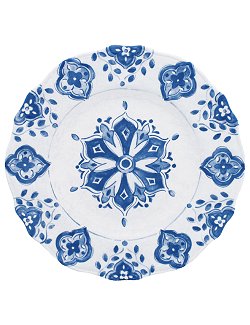 Old World Blue Tangier Melamine Dinnerware