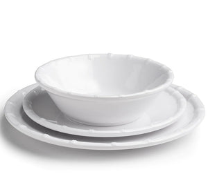 Summer White Bamboo Melamine Dinnerware