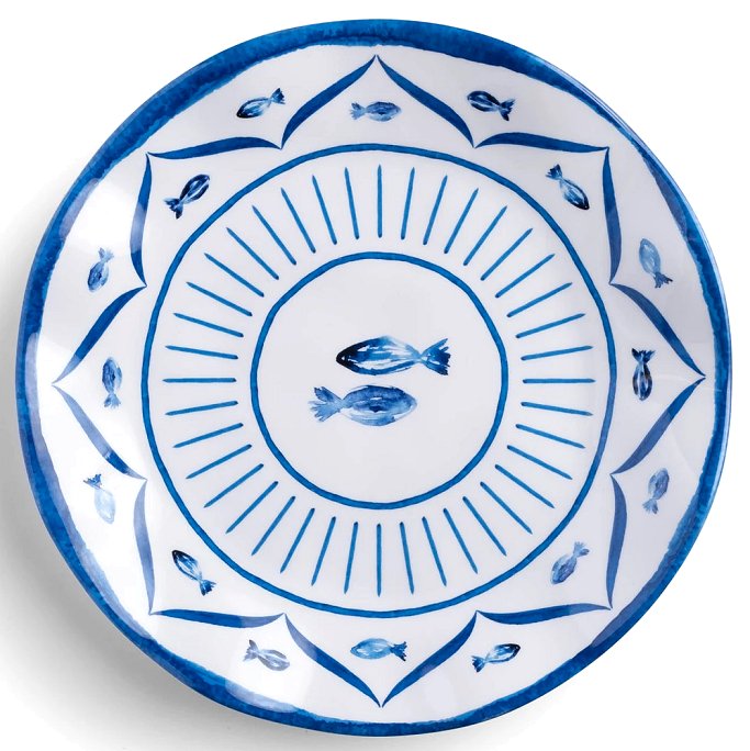 Old World: Santorini Blue Luxury Melamine Dinnerware