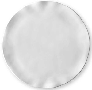 White Swells Square Melamine Dinnerware