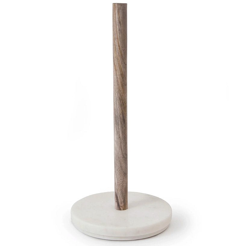 Marble And Wood Paper Towel Holder