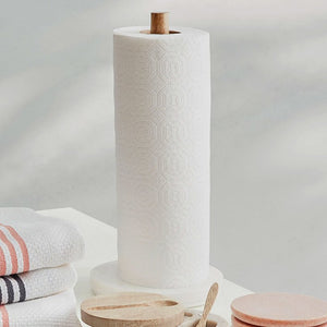 Marble Base Mango Wood Paper Towel Holder