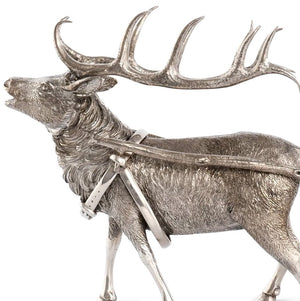 Vintage Pewter Reindeer Sleigh Centerpiece