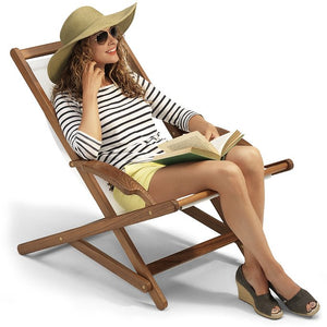 Luxury Teak Collection Sling Sun Chair