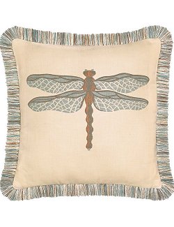 Dragonfly Fringe Trimmed Sunbrella® Outdoor Pillow