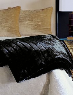 Onyx Minky Faux Fur Luxury Throw