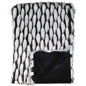 Onyx Snow Faux Fur Luxury Throw