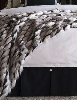 Onyx Snow Faux Fur Luxury Throw