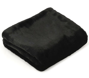 Luxury Plush Faux Fur Pet Throw- Ebony Minky