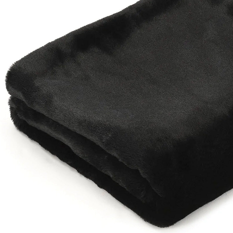 Luxury Plush Faux Fur Pet Throw- Ebony Minky