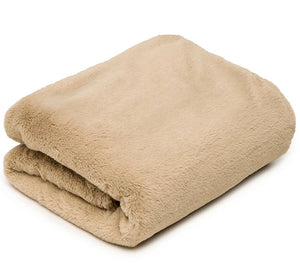 Luxury Plush Faux Fur Pet Throw- Latte Minky