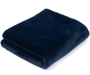 Luxury Plush Faux Fur Pet Throw- NavyMinky