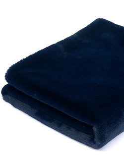 Luxury Plush Faux Fur Pet Throw- NavyMinky