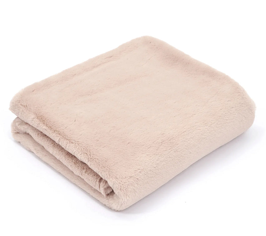 Luxury Plush Faux Fur Pet Throw- Pinky Minky