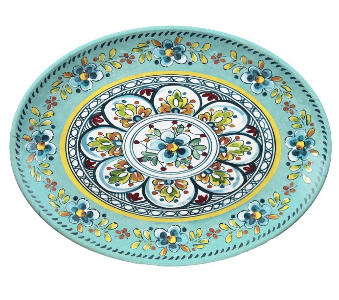 Old World Aegean Turquoise Melamine Dinnerware